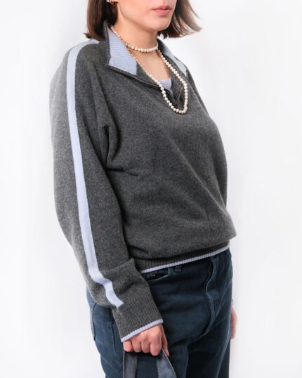 Maglione in cashmere con zip