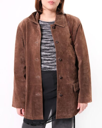 Giacca in suede cioccolato