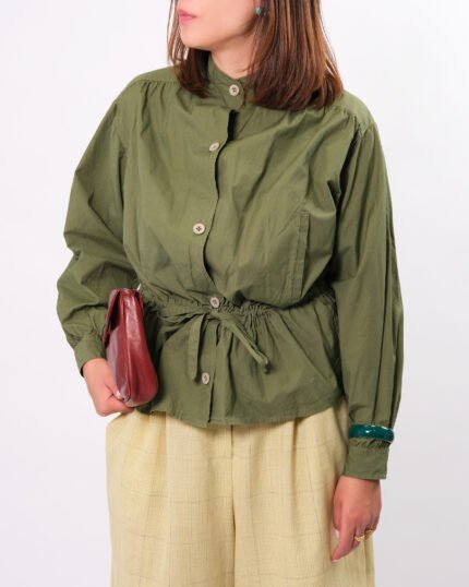 Camicia in cotone verde oliva